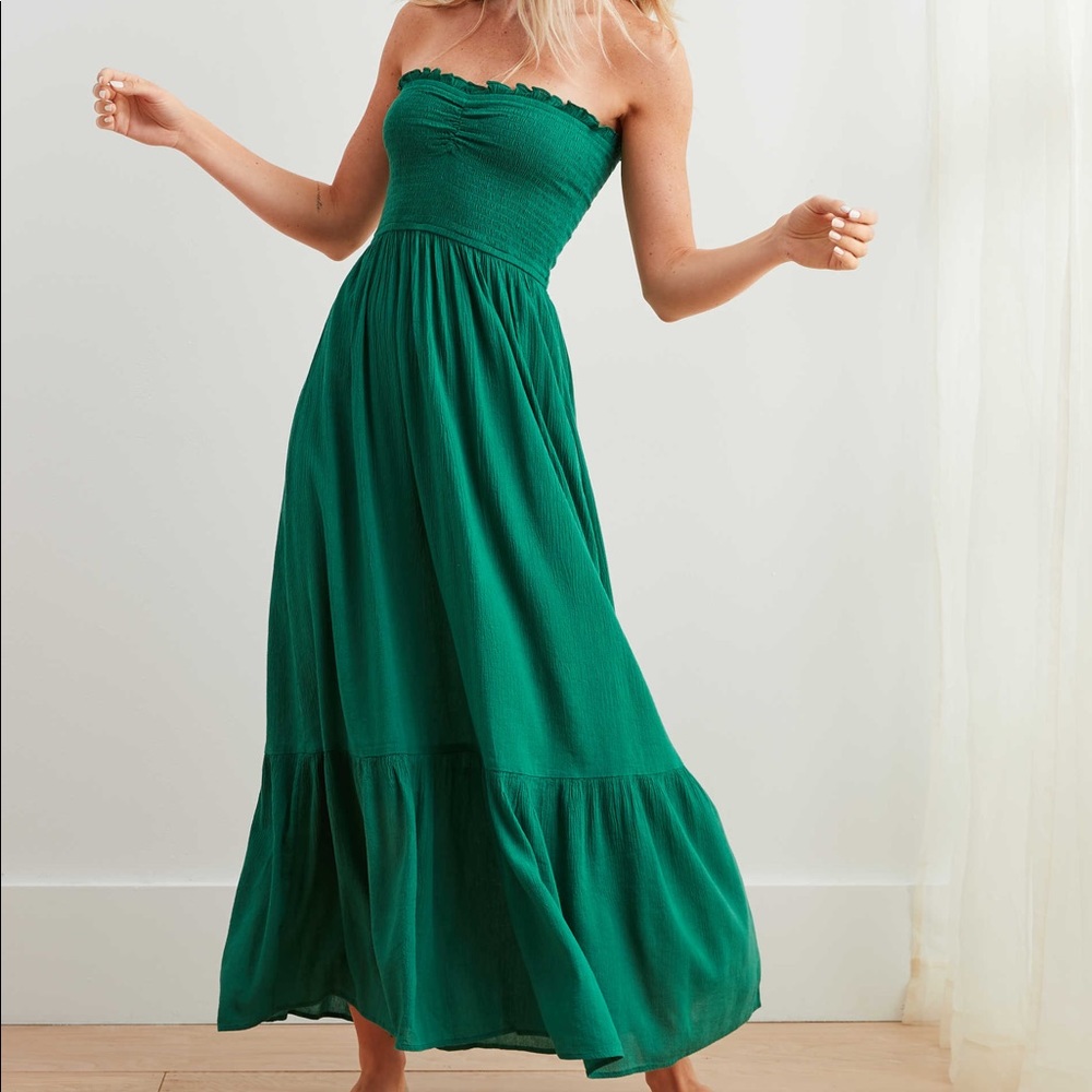 Aerie Tube gauze green dress size xxl NWT